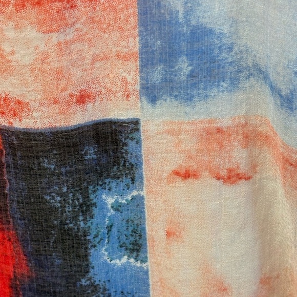 DKNY Patchwork Beach Coverup. SZ XL.  3/4‎ Sleeves. Pearl Encrusted Neckline. - Picture 14 of 14